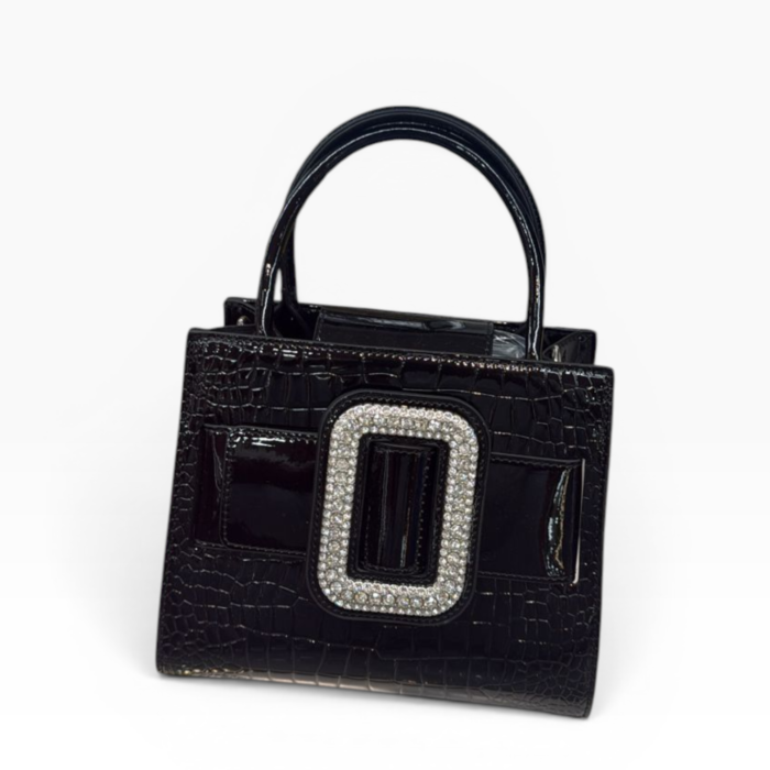 Croc. Skin Luxury Ladies Stylish HandBag CSL015(Black)