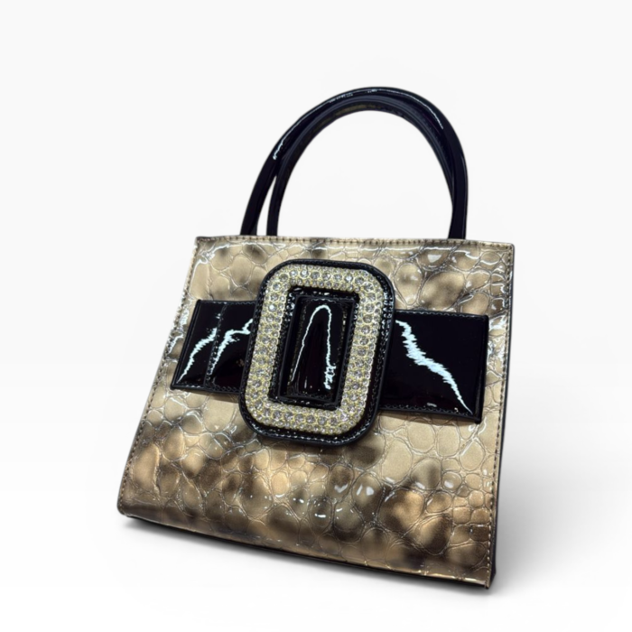 Croc. Skin Luxury Ladies Stylish HandBag CSL016(Marble Design - Grey)