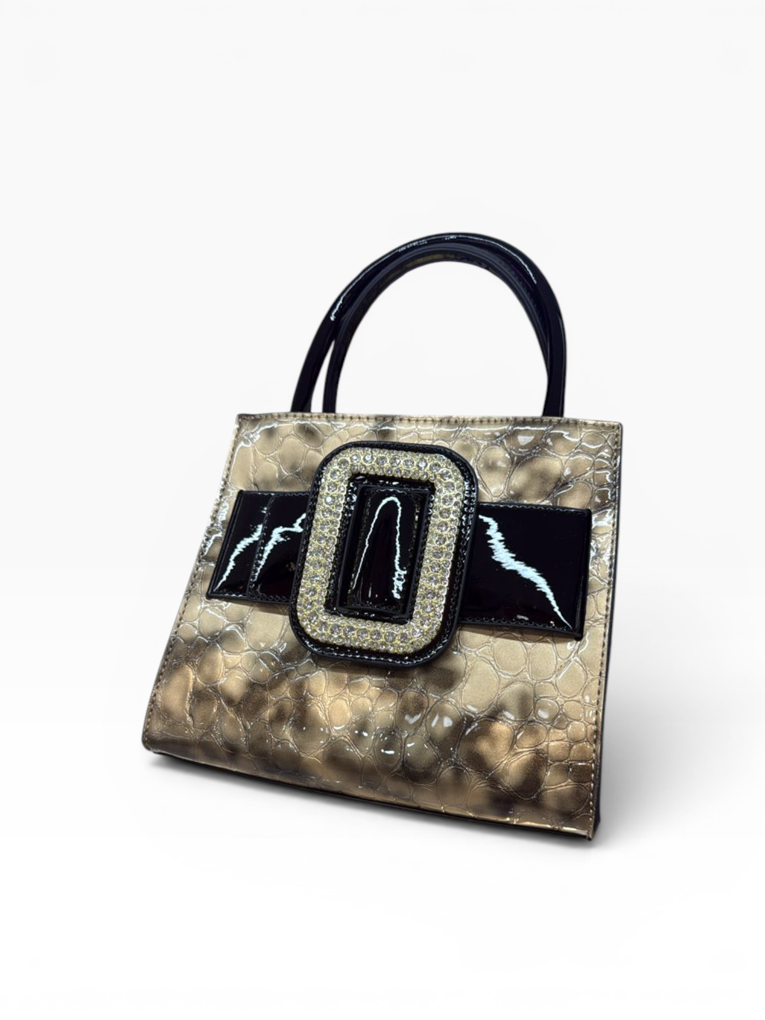 Croc. Skin Luxury Ladies Stylish HandBag CSL016(Marble Design - Grey)