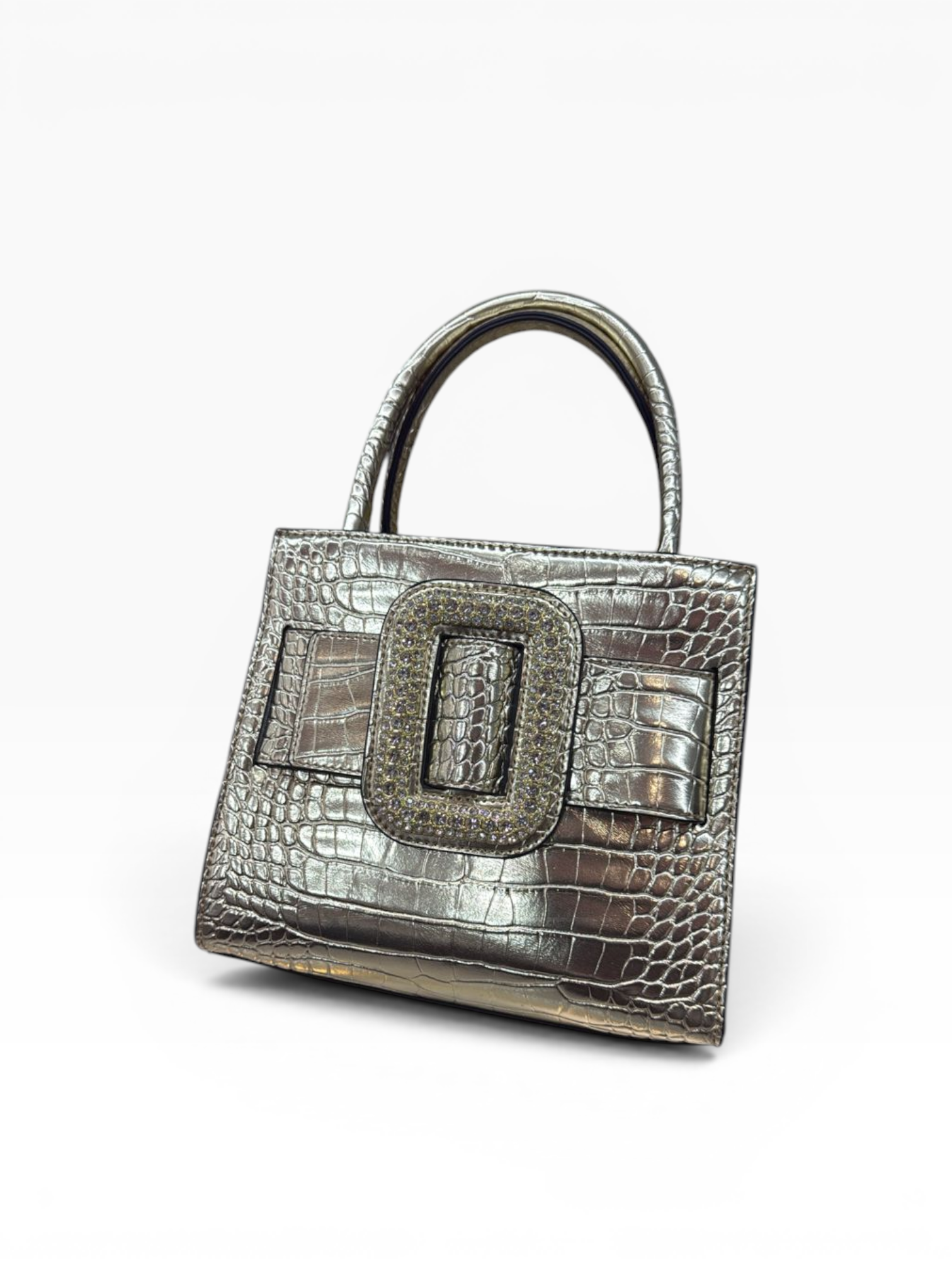 Croc. Skin Luxury Ladies Stylish HandBag CSL017(Marble Design - Grey)